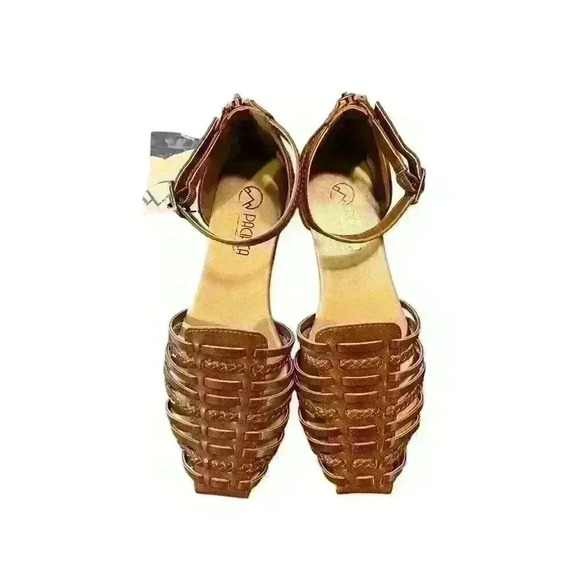 NEW Pacifica Women's Size 7 Whiskey Brown Sandals Flats with Ankle Strap - Picture 6 of 6
